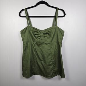 Patagonia Womens Hemp Organic Cotton Green Cami‎ Tank Top Adjustable Straps